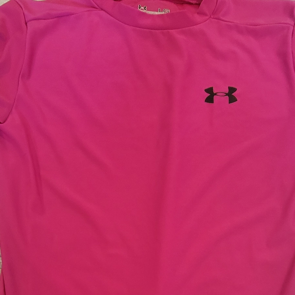 Under Armour compression heat gear, large, pink